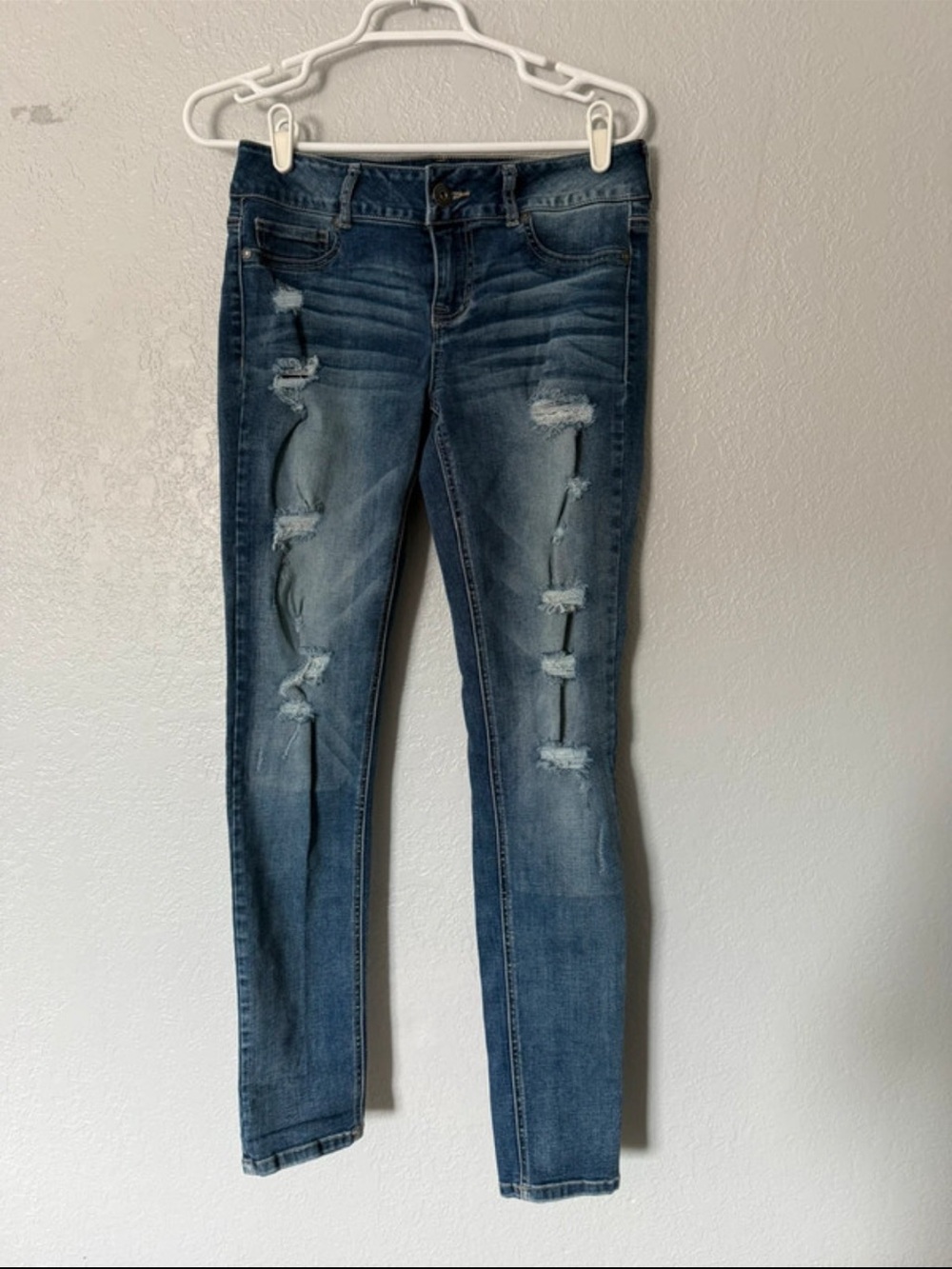 Maurices Distressed Skinny Jeans - Blue Wash